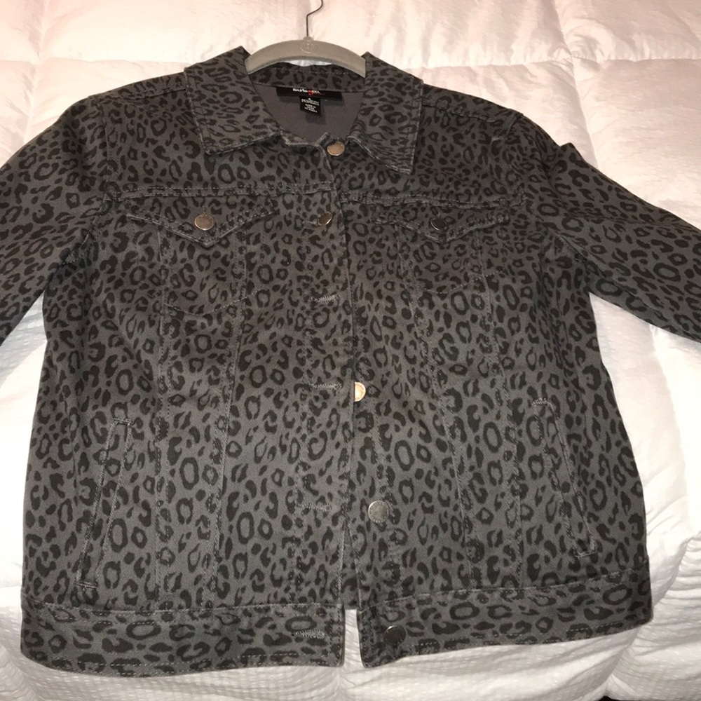 Denim jacket with animal print